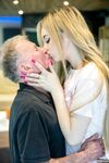 Teenage vixen Baby Kxtten gets fucked by a tiny grandpa while standing